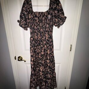 Floral Black Dress